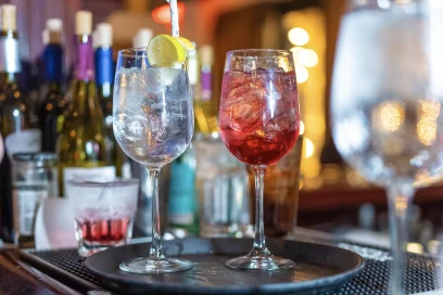 Colorful cocktails at the restaurant bar