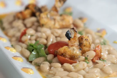 Seafood and bean salad